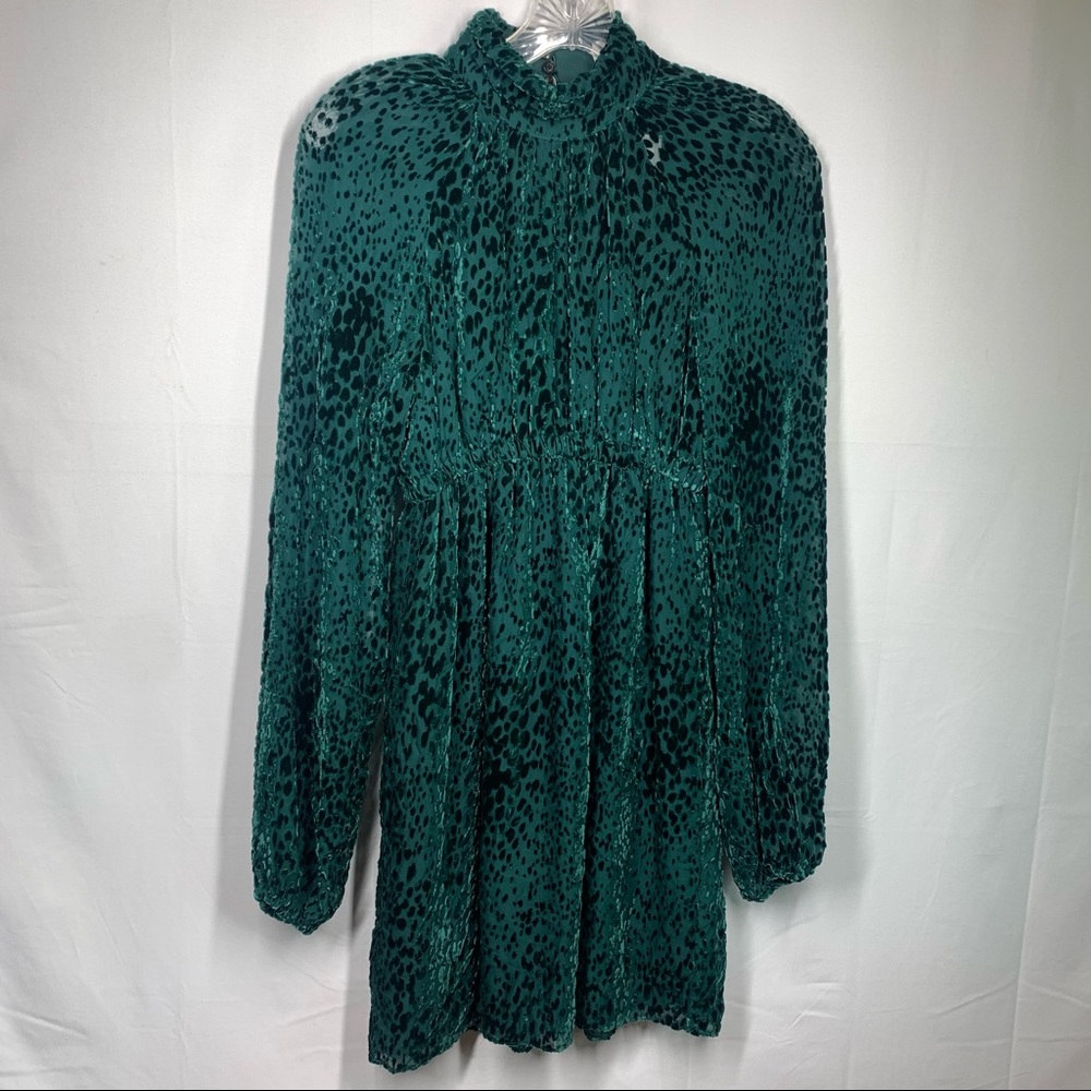 A.L.C. | Nadia Velvet Burnout Mockneck Dress Evergreen Size 0